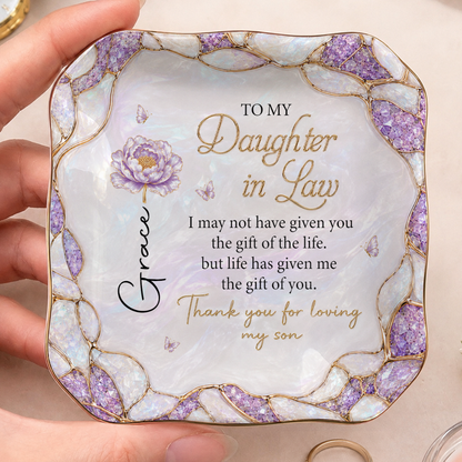 Personalized To My Daughter-in-Law Ceramic Jewelry Dish – Meaningful Gift From Mom