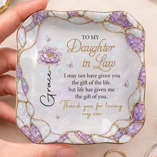 Personalized To My Daughter-in-Law Ceramic Jewelry Dish – Meaningful Gift From Mom
