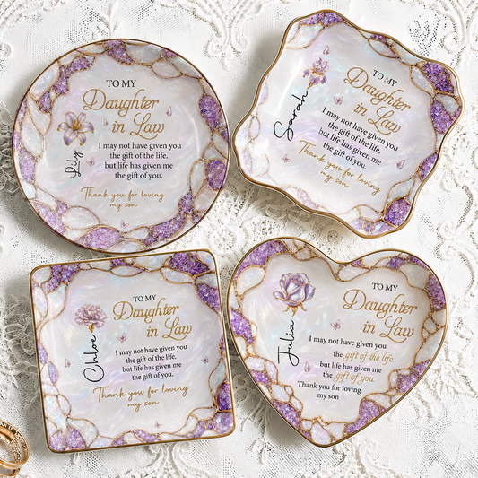 Personalized To My Daughter-in-Law Ceramic Jewelry Dish – Meaningful Gift From Mom