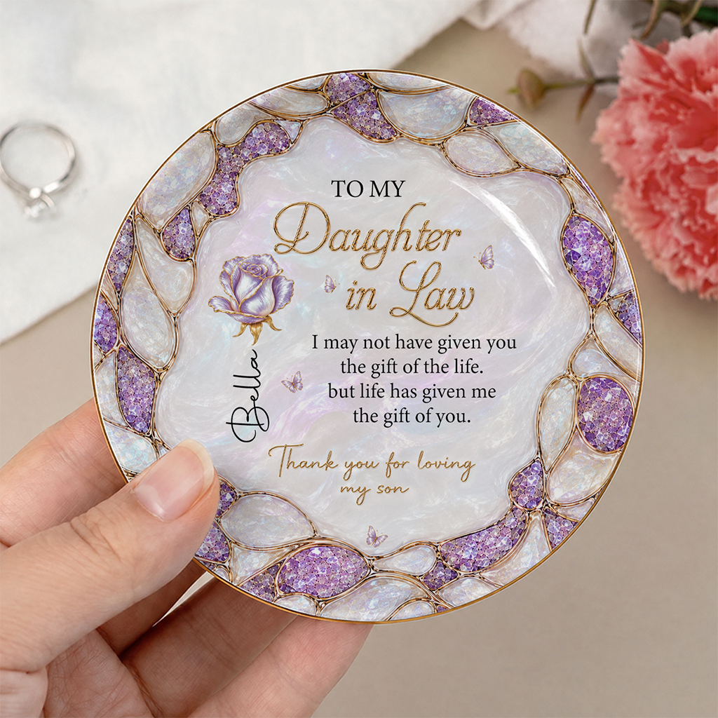 Personalized To My Daughter-in-Law Ceramic Jewelry Dish – Meaningful Gift From Mom