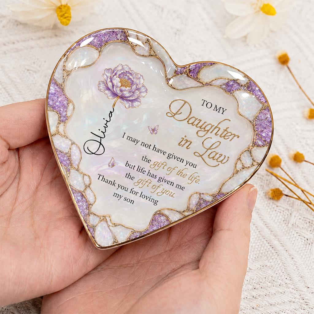 Personalized To My Daughter-in-Law Ceramic Jewelry Dish – Meaningful Gift From Mom