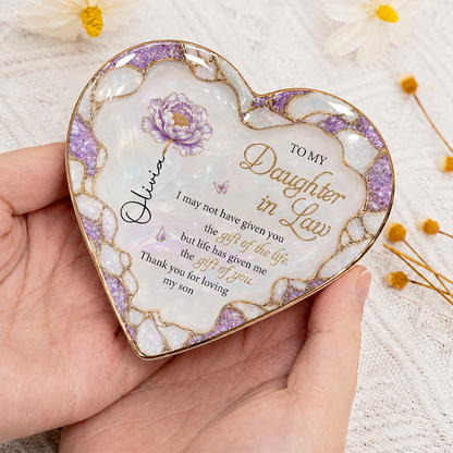 Personalized To My Daughter-in-Law Ceramic Jewelry Dish – Meaningful Gift From Mom