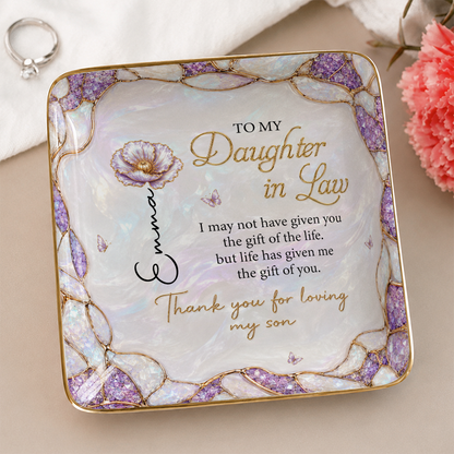 Personalized To My Daughter-in-Law Ceramic Jewelry Dish – Meaningful Gift From Mom