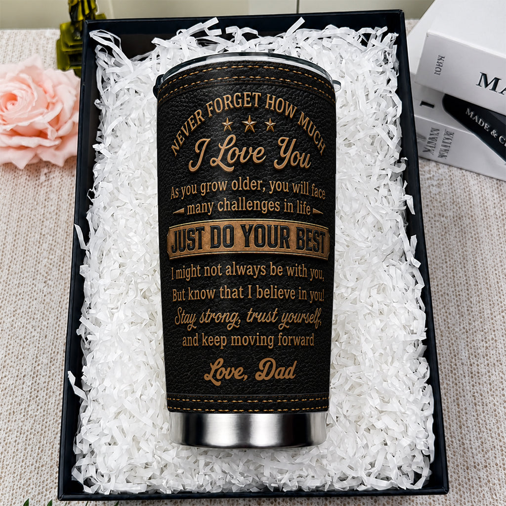 Personalized To My Daughter Stainless Steel 20oz Tumbler from Dad – Custom Name Inspirational Gift for Daughter