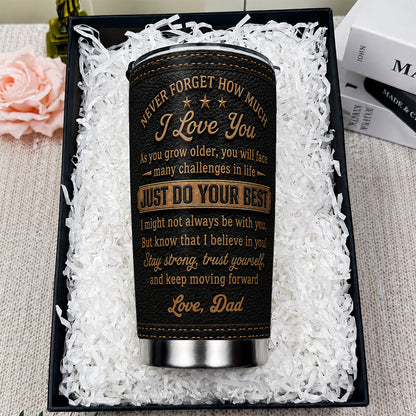 Personalized To My Daughter Stainless Steel 20oz Tumbler from Dad – Custom Name Inspirational Gift for Daughter