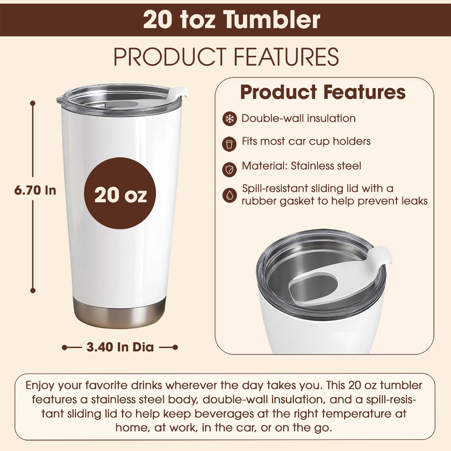 Personalized To My Daughter Stainless Steel 20oz Tumbler from Dad – Custom Name Inspirational Gift for Daughter