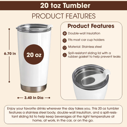 Personalized To My Daughter Stainless Steel 20oz Tumbler from Dad – Custom Name Inspirational Gift for Daughter
