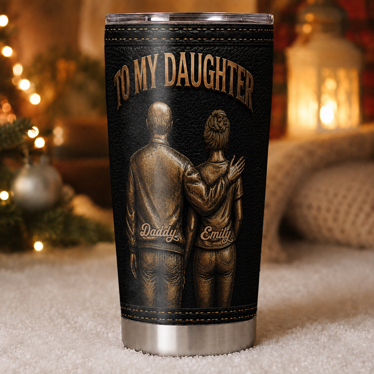 Personalized To My Daughter Stainless Steel 20oz Tumbler from Dad – Custom Name Inspirational Gift for Daughter