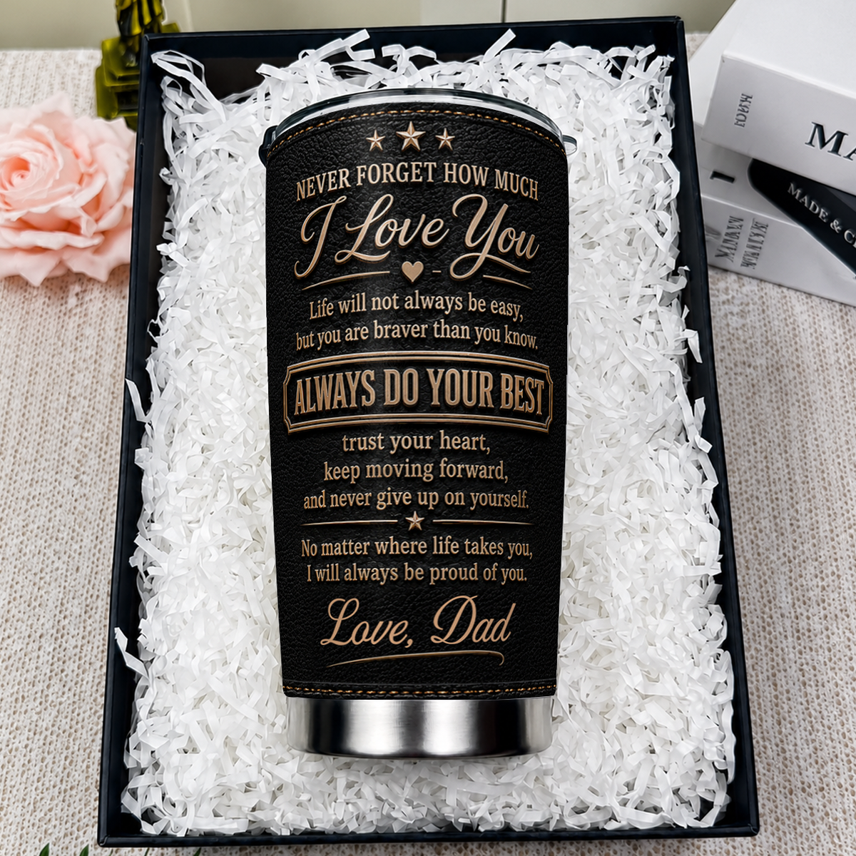 To My Daughter Personalized 20oz Tumbler, Custom Name Gift For Daughter