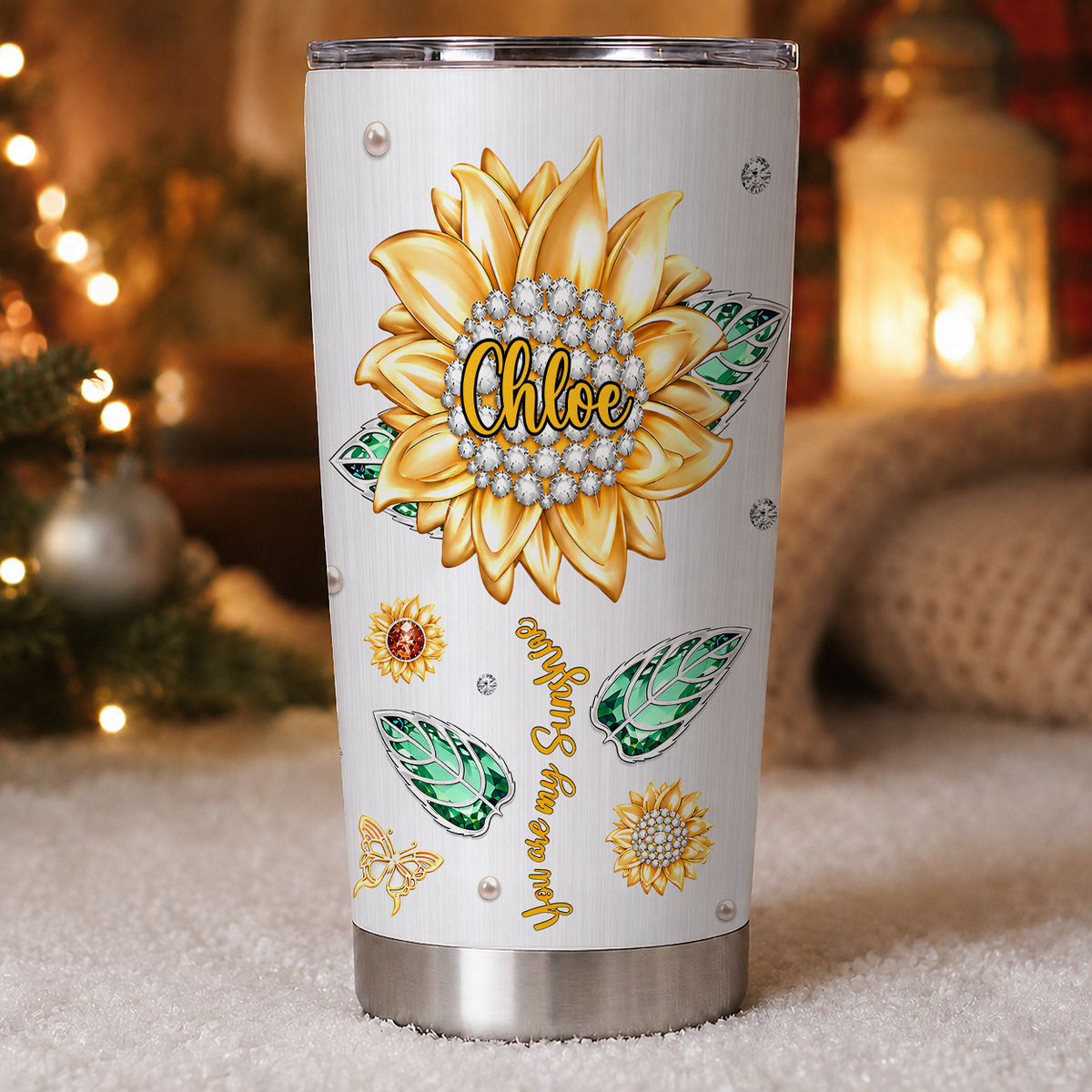 Personalized To My Daughter Tumbler – You Are My Sunshine Sunflower Jewel Laugh Love Live I Love You Forever Custom Name Gift For Daughter