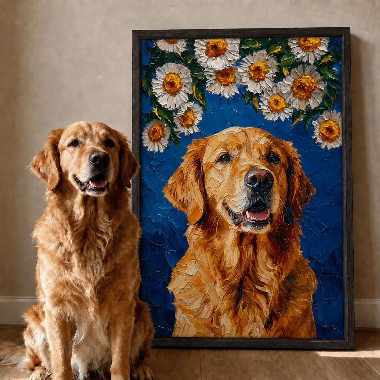Personalized Dog Portrait Canvas, Custom Pet Photo Wall Art, Dog Lover Gift