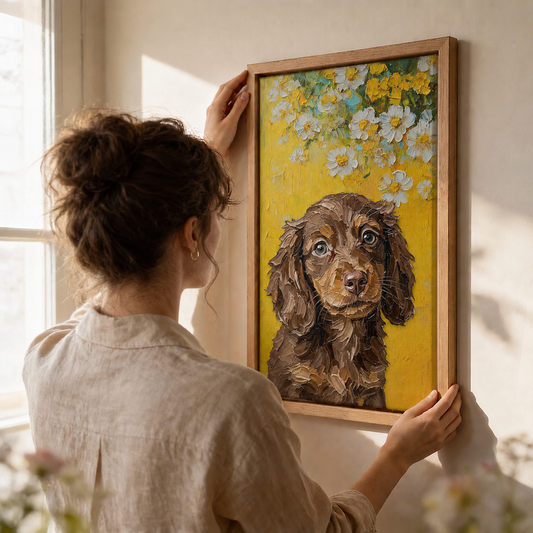Personalized Dog Portrait Canvas, Custom Pet Photo Wall Art, Dog Lover Gift
