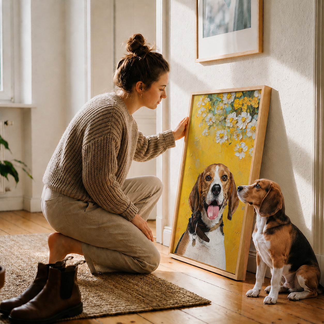 Personalized Dog Portrait Canvas, Custom Pet Photo Wall Art, Dog Lover Gift