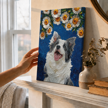 Personalized Dog Portrait Canvas, Custom Pet Photo Wall Art, Dog Lover Gift