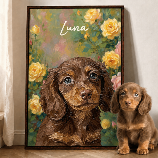 Personalized Dog Portrait Canvas, Custom Pet Photo Art, Dog Lover Home Decor Gift