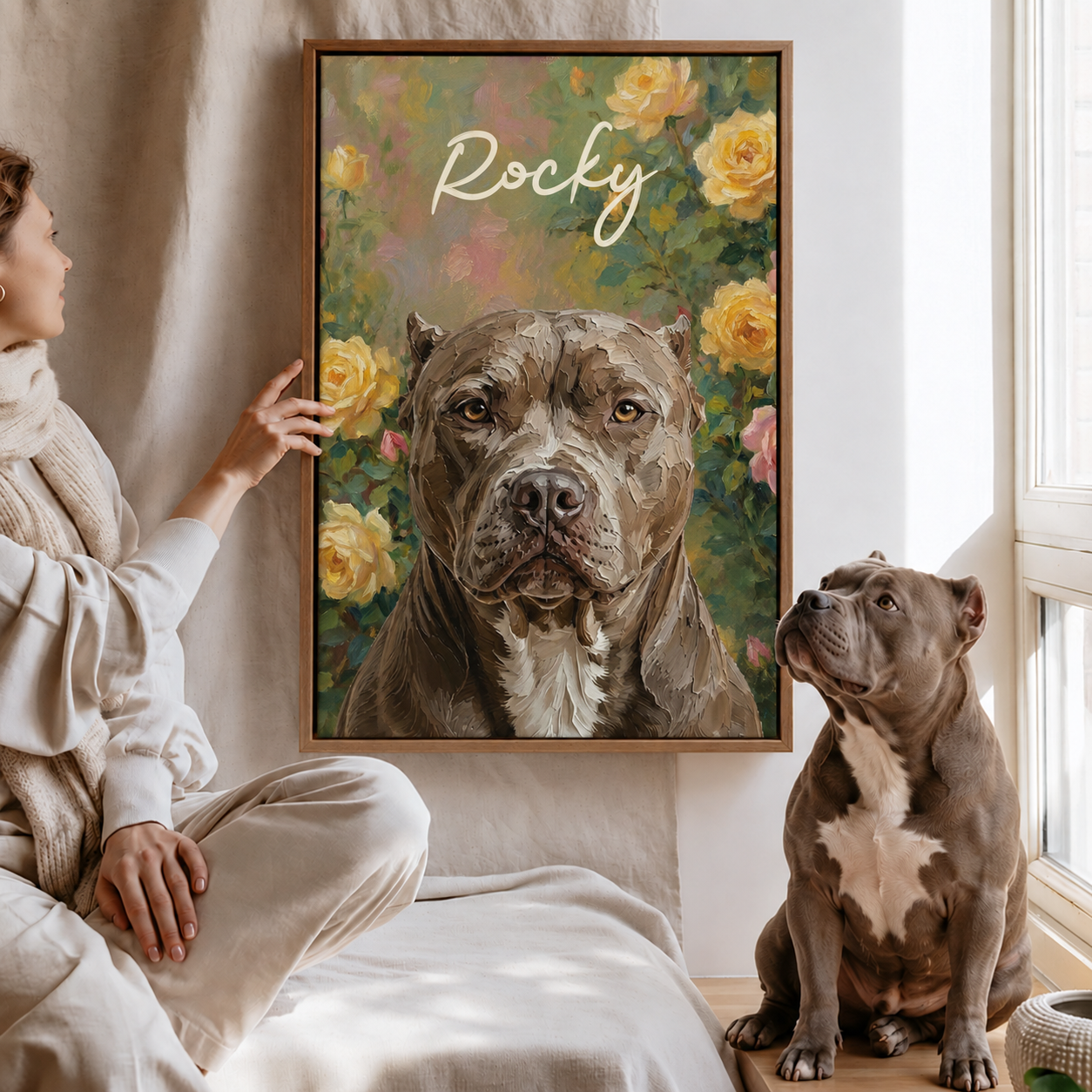 Personalized Dog Portrait Canvas, Custom Pet Photo Art, Dog Lover Home Decor Gift