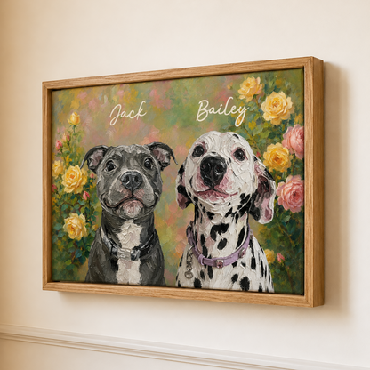 Personalized Dog Portrait Canvas, Custom Pet Photo Art, Dog Lover Home Decor Gift