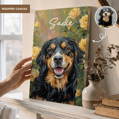 Personalized Dog Portrait Canvas, Custom Pet Photo Art, Dog Lover Home Decor Gift