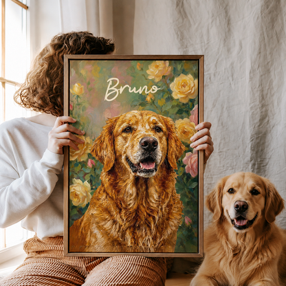 Personalized Dog Portrait Canvas, Custom Pet Photo Art, Dog Lover Home Decor Gift