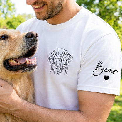 Personalized Dog Portrait Shirt, Custom Pet Photo Tee or Sweatshirt with Pet Names