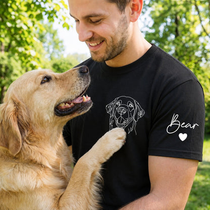 Personalized Dog Portrait Shirt, Custom Pet Photo Tee or Sweatshirt with Pet Names