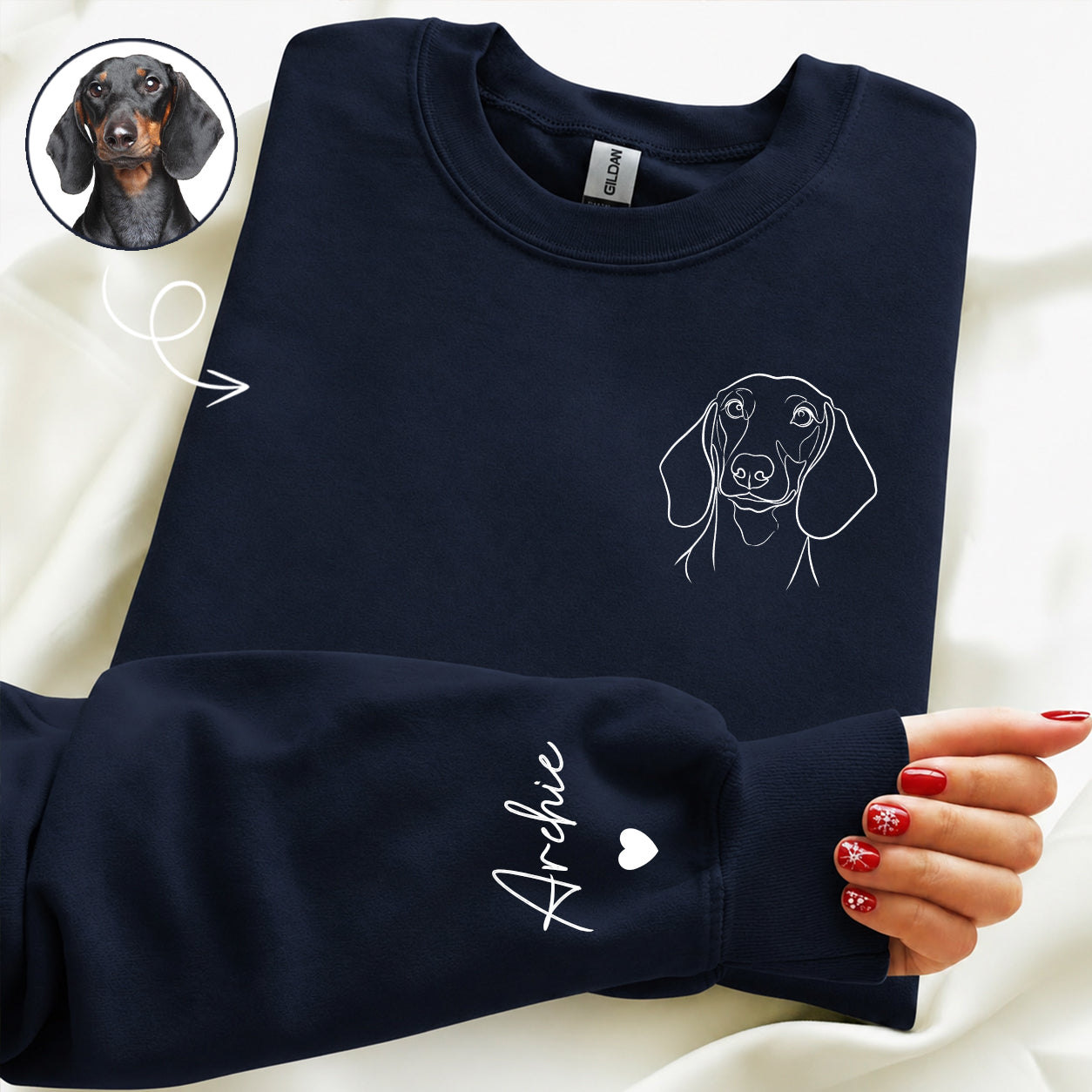Personalized Dog Portrait Shirt, Custom Pet Photo Tee or Sweatshirt with Pet Names