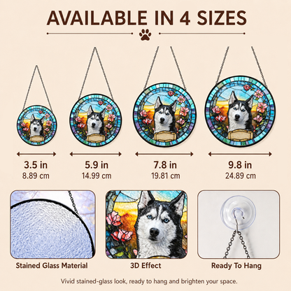 Personalized Dog Portrait Stained Glass Suncatcher, Custom Pet Photo Window Decor Gift for Dog Lovers
