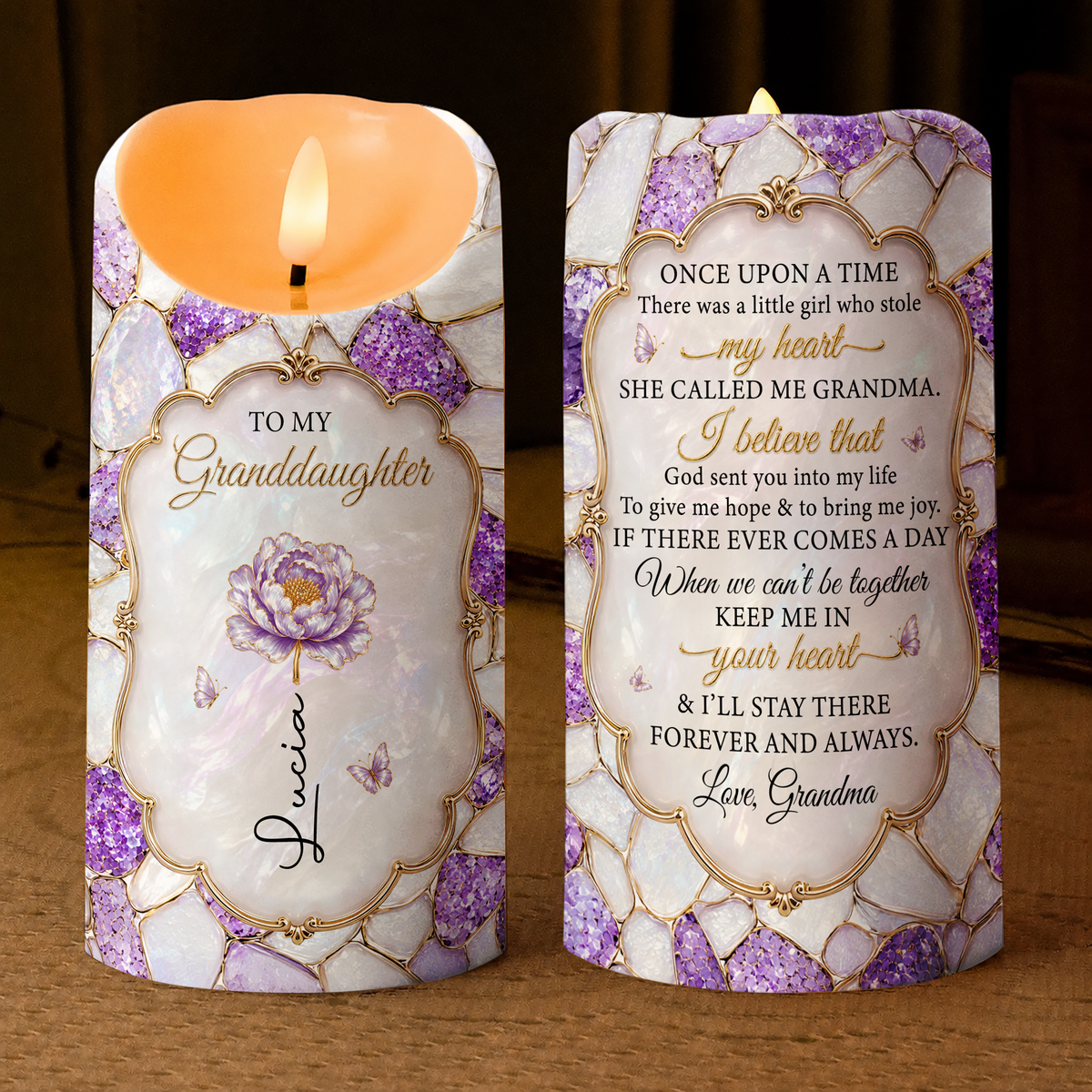 Personalized To My Granddaughter LED Candle – Once Upon A Time Custom Name Gift For Granddaughter