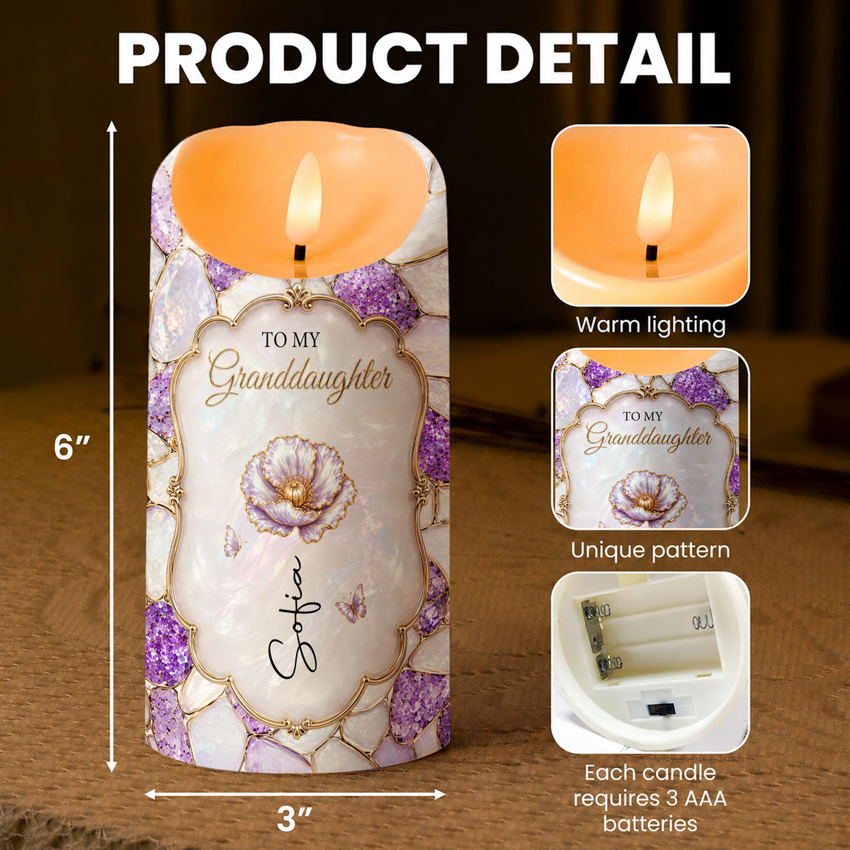 Personalized To My Granddaughter LED Candle – Once Upon A Time Custom Name Gift For Granddaughter