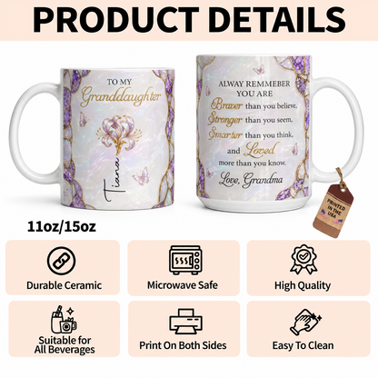 Personalized To My Granddaughter Mug – Meaningful Gift From Grandma