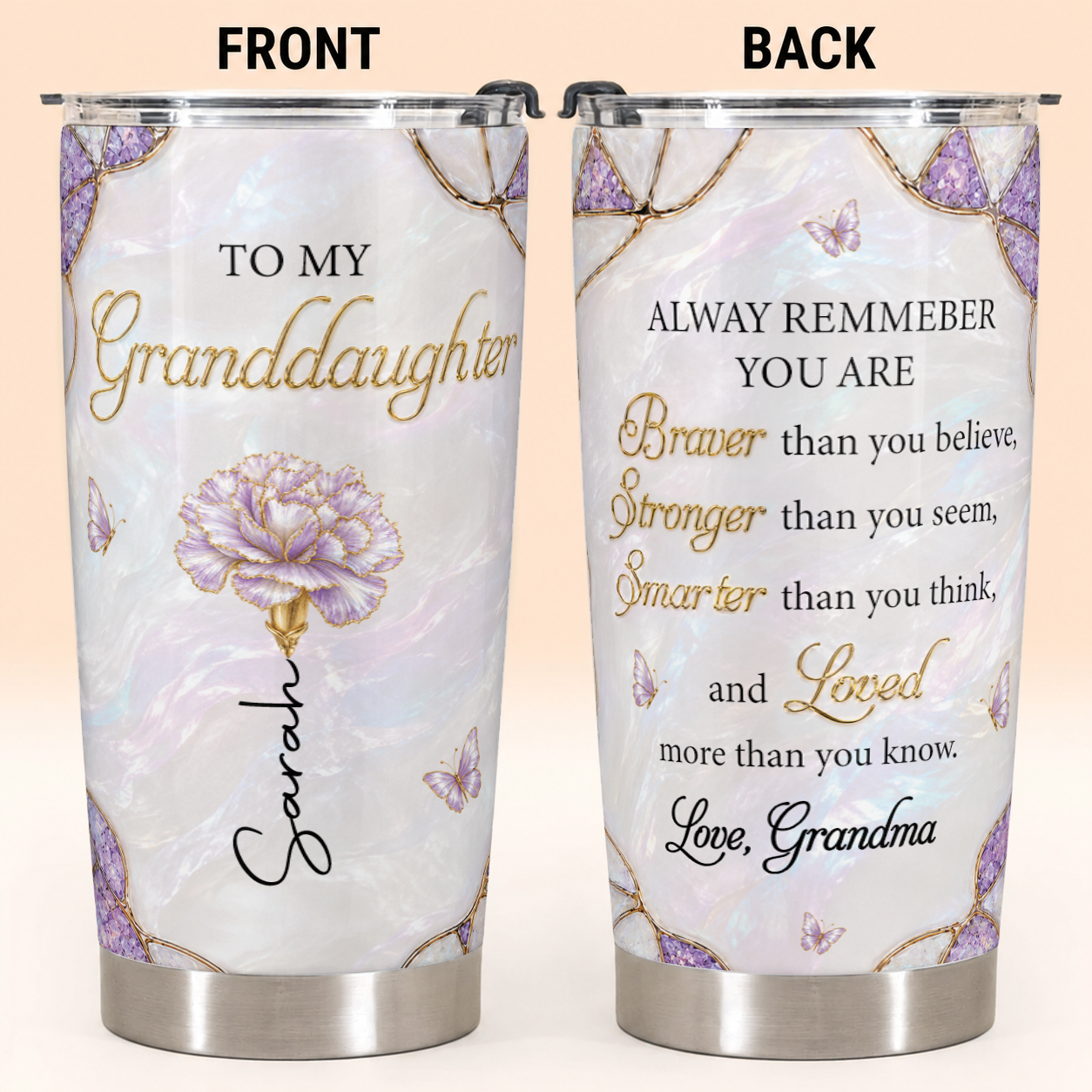 Personalized To My Granddaughter 20oz Tumbler – Meaningful Gift From Grandma
