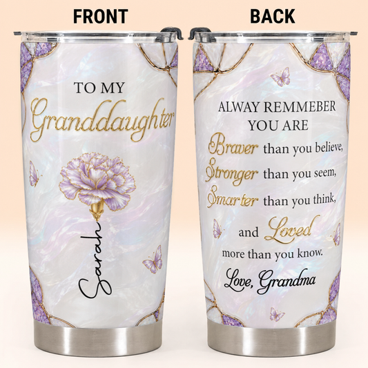 Personalized To My Granddaughter 20oz Tumbler – Meaningful Gift From Grandma