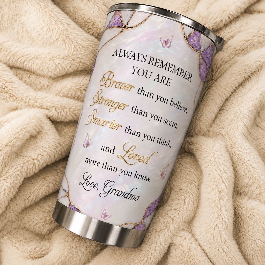 Personalisierter 20oz-Becher mit Geburtsblume für meine Enkelin, individuelles Namensgeschenk für die Enkelin