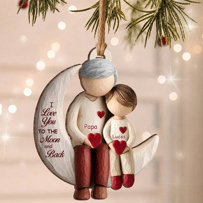 Personalized Grandparents & Grandchild Wood Ornament – Family Christmas Keepsake Gift