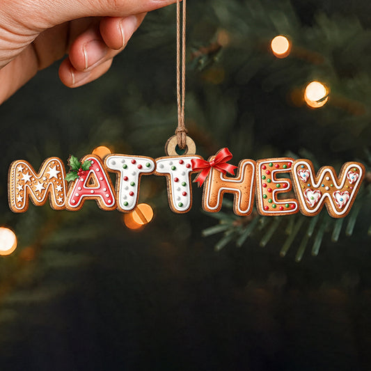 Personalisierter Weihnachts-Namensschmuck aus Holz – Individuelles Familiennamen-Weihnachtsbaum-Andenken