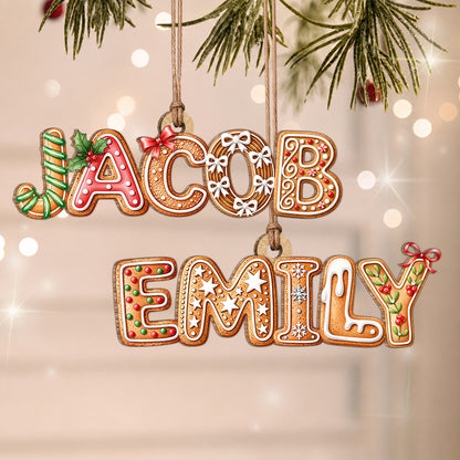 Personalized Christmas Name Wood Ornament – Custom Family Name Christmas Tree Keepsake