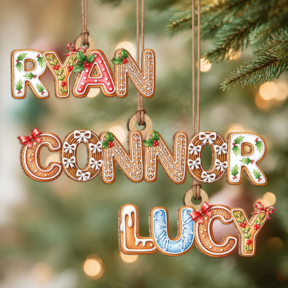 Personalized Christmas Name Wood Ornament – Custom Family Name Christmas Tree Keepsake
