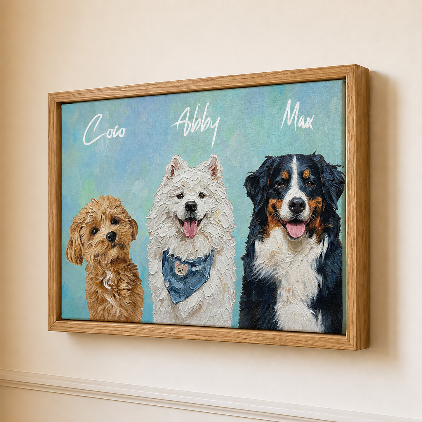 Personalized Dog Portrait Canvas, Custom Pet Photo Canvas, Dog Lover Wall Art Gift