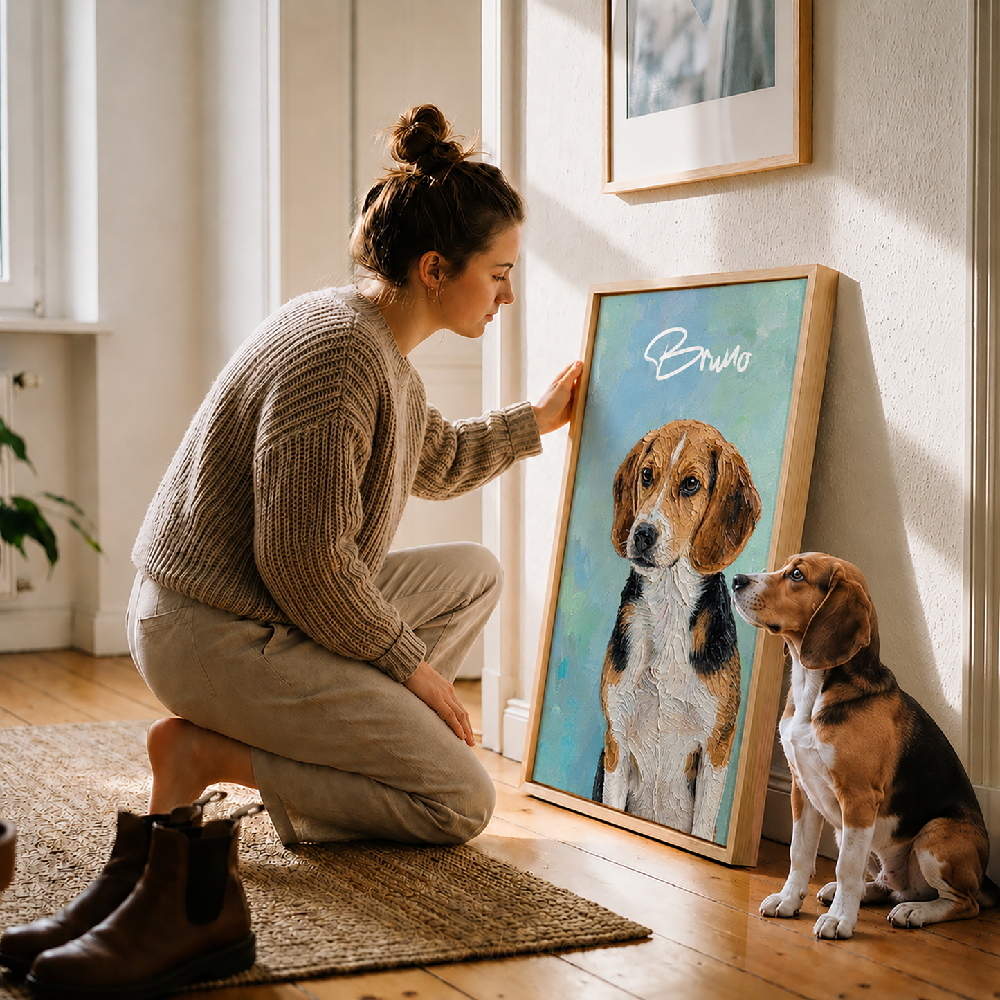 Personalized Dog Portrait Canvas, Custom Pet Photo Canvas, Dog Lover Wall Art Gift