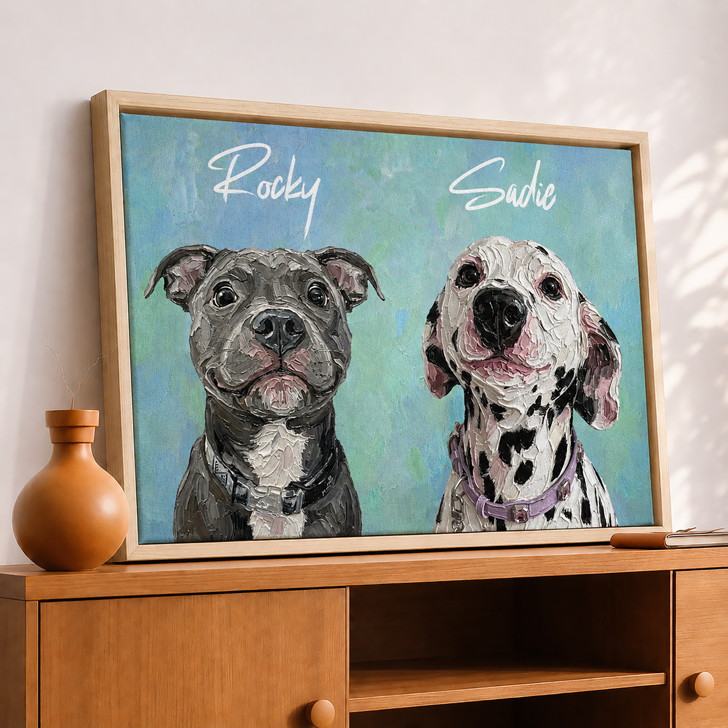 Personalized Dog Portrait Canvas, Custom Pet Photo Canvas, Dog Lover Wall Art Gift