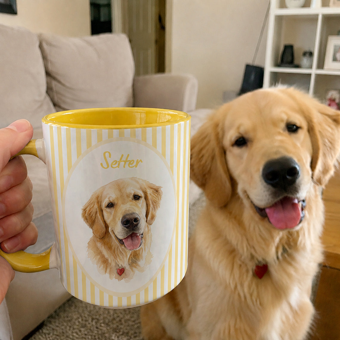 Personalized Pet Portrait Mug, Custom Dog or Cat Photo and Name Mug