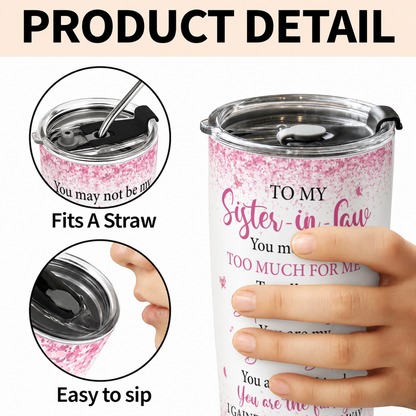 Personalized To My Sister-in-law  20oz Premium Stainless Steel Tumbler – Pink Heart Tree Custom Names Gift For Sister