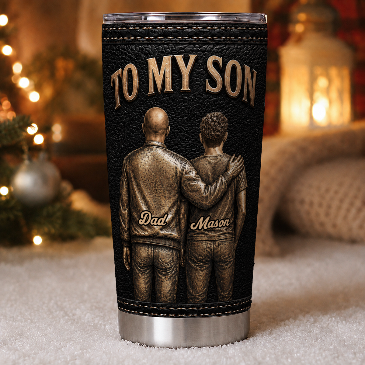 Personalized To My Son Tumbler – Just Do Your Best Dad & Son Custom Names Gift For Son