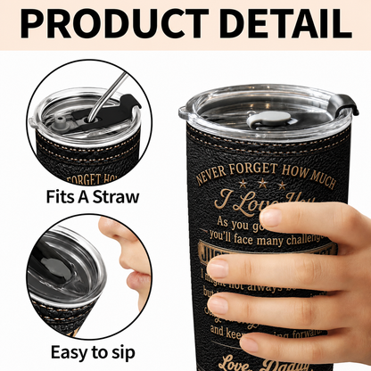Personalized To My Son Tumbler – Just Do Your Best Dad & Son Custom Names Gift For Son