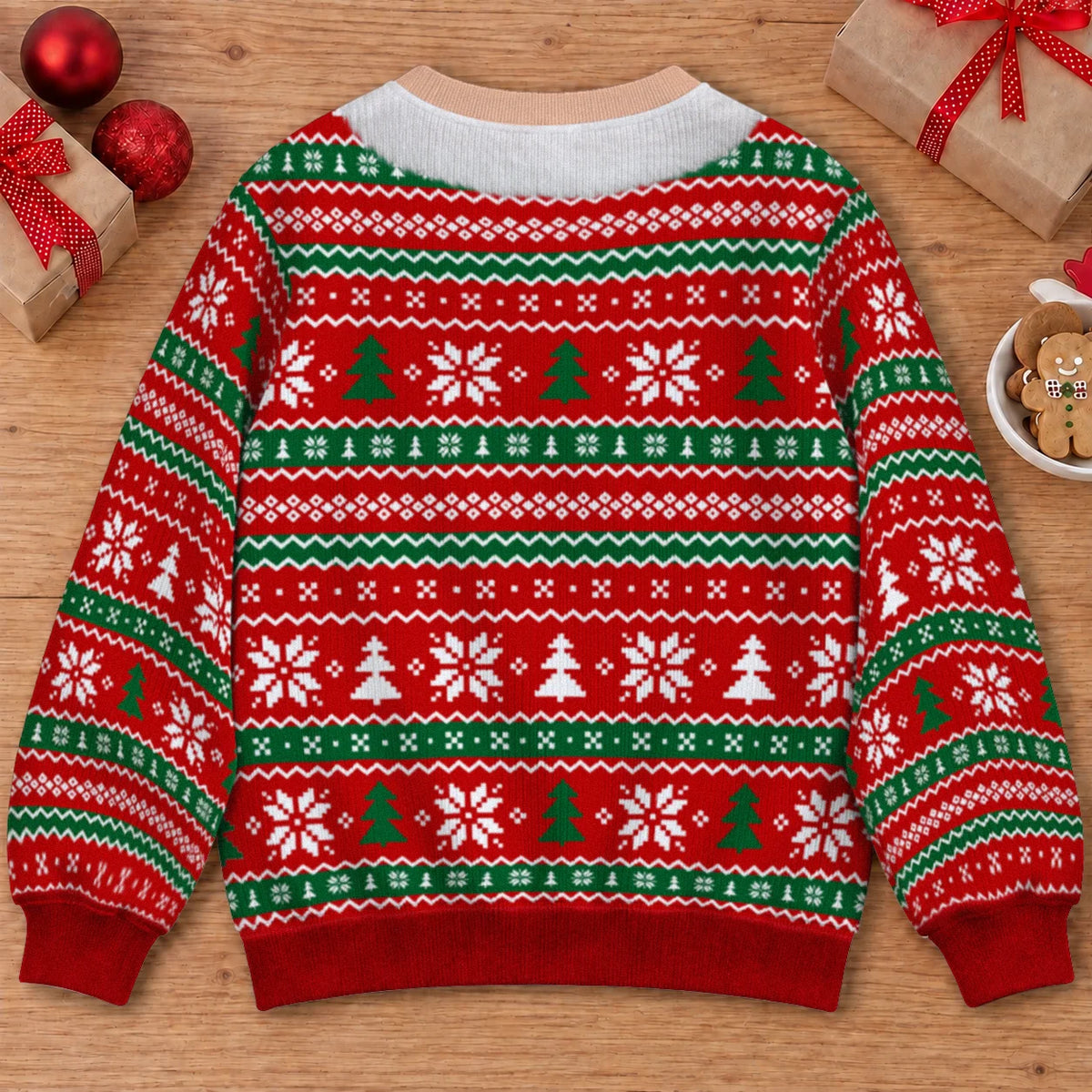 Black Lace Bra Ugly Christmas Sweater – Funny 3D Illusion Matching Couple Sweatshirt for Men & Women