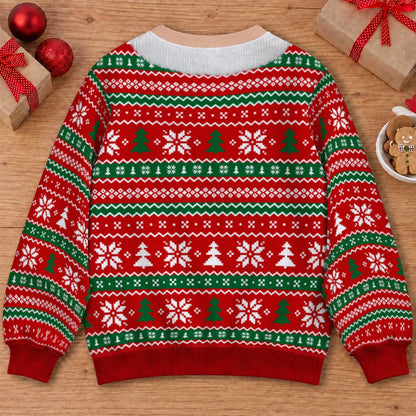 Black Lace Bra Ugly Christmas Sweater – Funny 3D Illusion Matching Couple Sweatshirt for Men & Women