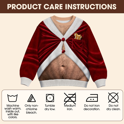 Sweat-shirt moche personnalisé et amusant - Cadeaux de Noël ou d'anniversaire personnalisés pour mari, fils, petit-fils, frère, grand-père, papa, ou pour vous-même - Les abdos du Père Noël sont de sortie aujourd'hui