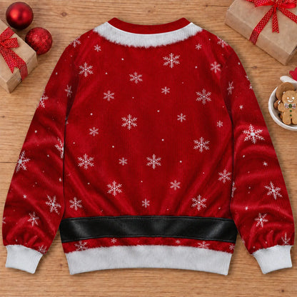 Red Glove Hand Bra Ugly Christmas Sweater – Funny 3D Illusion Matching Couple Sweatshirt for Men & Women