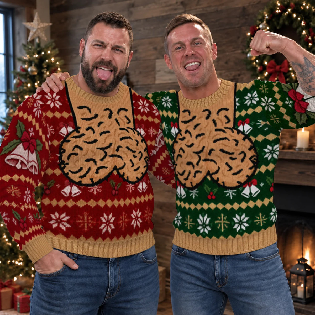 Hairy Jingle Balls Ugly Christmas Sweater – Funny 3D Illusion Sweatshirt for Men & Women, Naughty Gag Gift