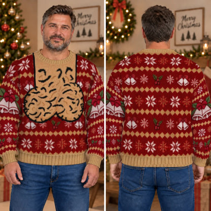 Hairy Jingle Balls Ugly Christmas Sweater – Funny 3D Illusion Sweatshirt for Men & Women, Naughty Gag Gift